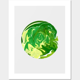 Green Liquify Posters and Art